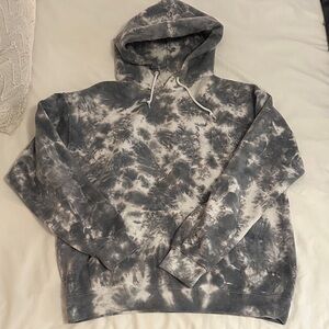 Tie-Dye Blue/Grey & White Hooded Sweatshirt - Men